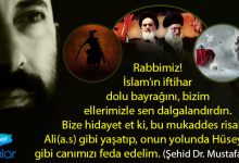 Ali gibi yaşatıp yolunda Hüseyin gibi canımızı feda edelim