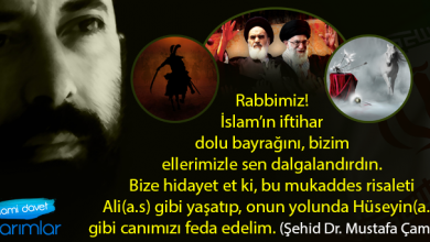 Ali gibi yaşatıp yolunda Hüseyin gibi canımızı feda edelim