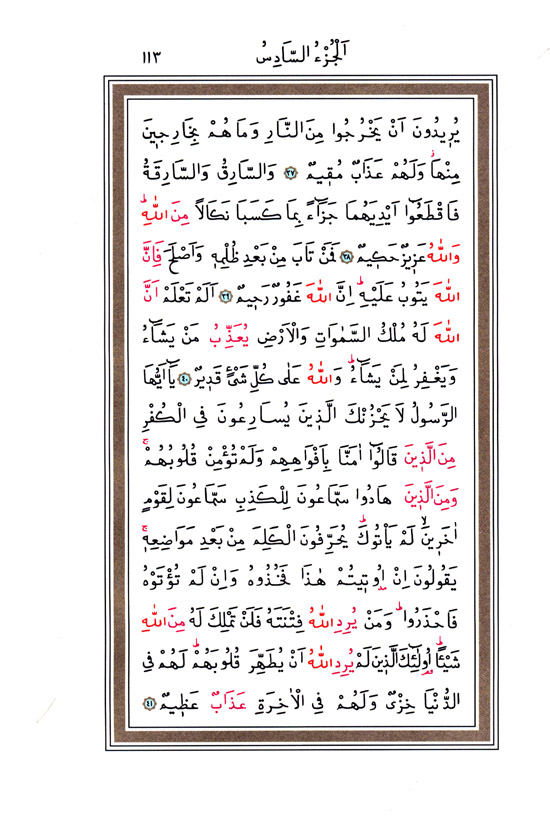 Hüsrev Hatlı Tevafuklu Kuran Arapça - Sayfa 113