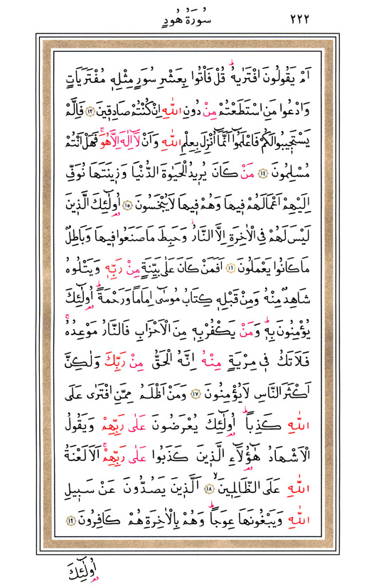 Hüsrev Hatlı Tevafuklu Kuran Arapça - Sayfa 222