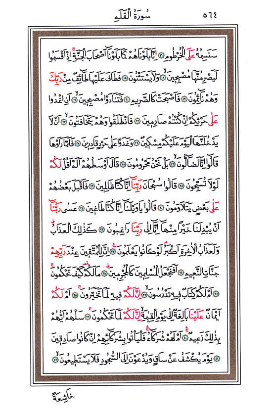 Hüsrev Hatlı Tevafuklu Kuran Arapça - Sayfa 564