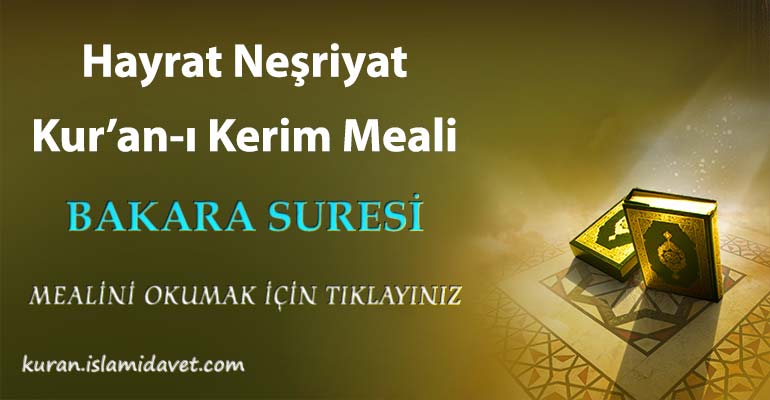2-Bakara Suresi Hayrat Vakfı Yayınları Meali 1