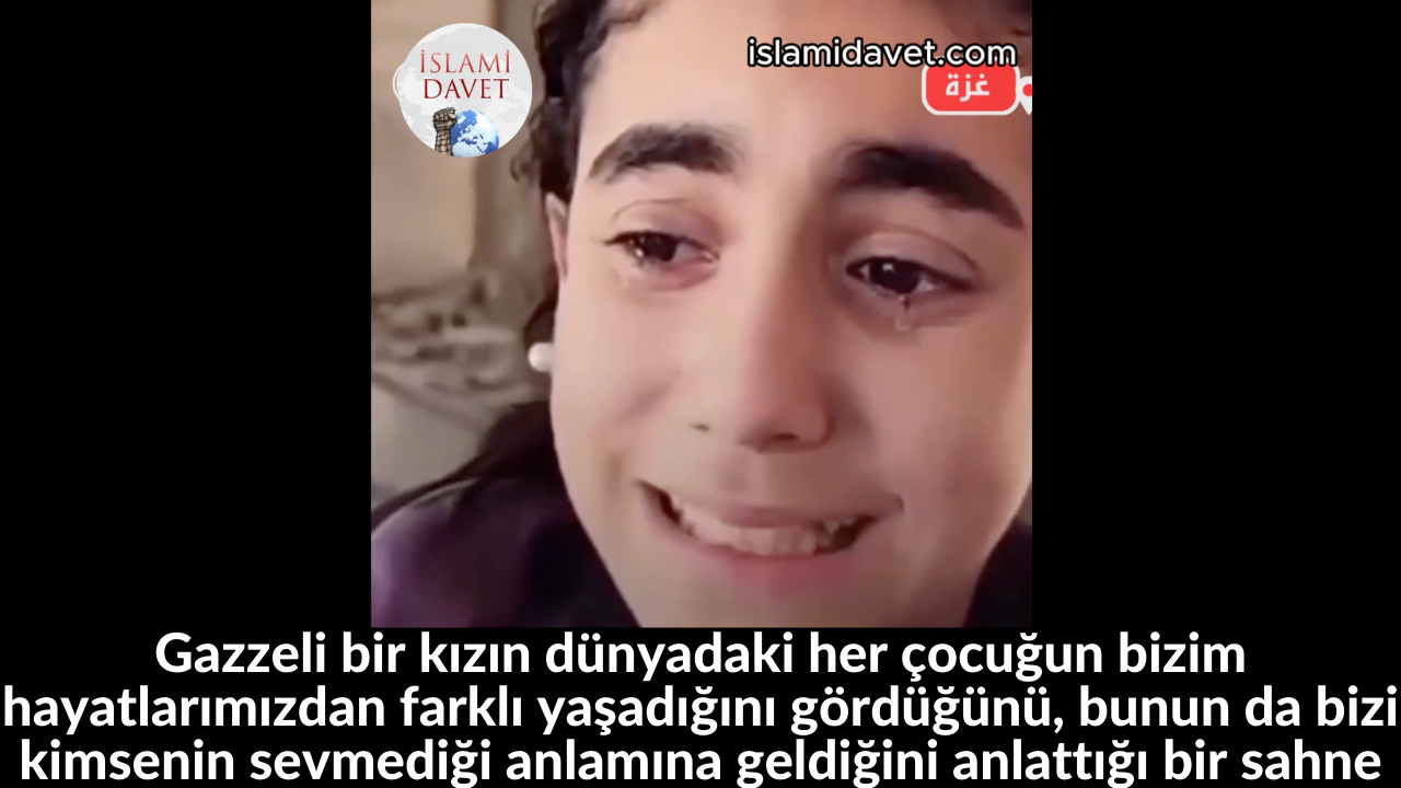 Gazzeli bir kızın dünyadaki her çocuğun bizim hayatlarımızdan farklı yaşadığını gördüğünü, bunun da bizi kimsenin sevmediği anlamına geldiğini anlattığı bir sahne 10