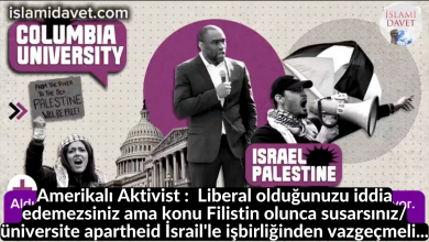 Amerikalı Aktivist : Liberal olduğunuzu iddia edemezsiniz ama konu Filistin olunca susarsınız/üniversite apartheid İsrail'le işbirliğinden vazgeçmeli... 15