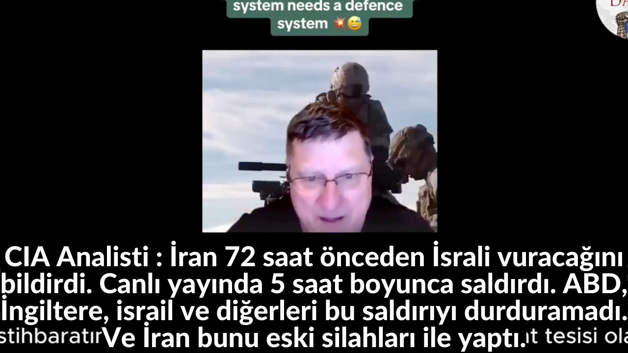 CIA Analisti : İran 72 saat önceden İsrali vuracağını bildirdi. Canlı yayında 5 saat boyunca saldırdı. ABD, İngiltere, israil ve diğerleri bu saldırıyı durduramadı. Ve İran bunu eski silahları ile yaptı. 1