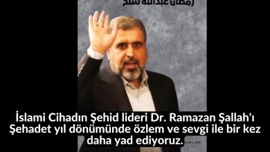 İslami Cihadın Şehid lideri Dr. Ramazan Şallah'ı Şehadet yıl dönümünde özlem ve sevgi ile bir kez daha yad ediyoruz. 46