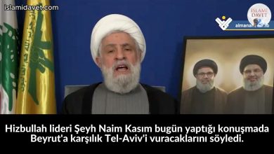 Hizbullah lideri Şeyh Naim Kasım bugün yaptığı konuşmada Beyrut'a karşılık Tel-Aviv'i vuracaklarını söyledi. 40