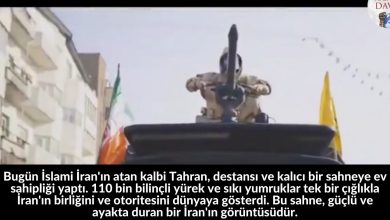 Bugün İslami İran'ın atan kalbi Tahran, destansı ve kalıcı bir sahneye ev sahipliği yaptı. 110 bin bilinçli yürek ve sıkı yumruklar tek bir çığlıkla İran'ın birliğini ve otoritesini dünyaya gösterdi. Bu sahne, güçlü ve ayakta duran bir İran'ın görüntüsüdür. 7