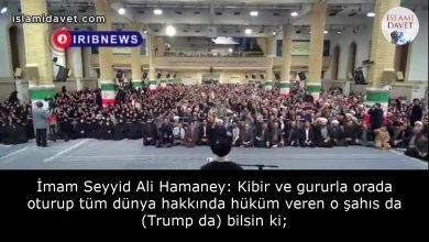 İmam Seyyid Ali Hamaney: Kibir ve gururla orada oturup tüm dünya hakkında hüküm veren o şahıs da (Trump da) bilsin ki; 49