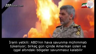 İranlı yetkili: ABD’nin hava savunma mühimmatı tükeniyor; birkaç gün içinde Amerikan üsleri ve işgal altındaki bölgeler savunmasız kalabilir 39