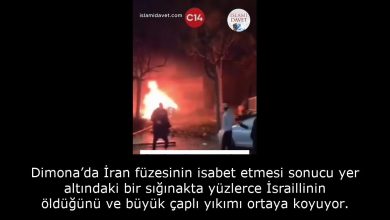 Dimona’da İran füzesinin isabet etmesi sonucu yer altındaki bir sığınakta yüzlerce İsraillinin öldüğünü ve büyük çaplı yıkımı ortaya koyuyor. 9