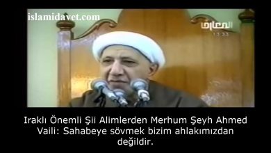 Iraklı Önemli Şii Alimlerden Merhum Şeyh Ahmed Vaili: Sahabeye sövmek bizim ahlakımızdan değildir. 6