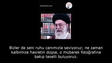 Bizler de seni ruhu canımızla seviyoruz; ne zaman kalbimize hasretin düşse, o mübarek fotoğrafına bakıp teselli buluyoruz. 10