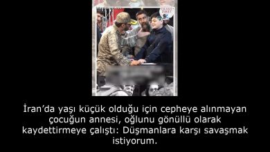 İran’da yaşı küçük olduğu için cepheye alınmayan çocuğun annesi, oğlunu gönüllü olarak kaydettirmeye çalıştı: Düşmanlara karşı savaşmak istiyorum. 5