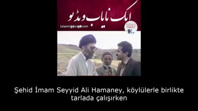 Şehid İmam Seyyid Ali Hamaney, köylülerle birlikte tarlada çalışırken 3