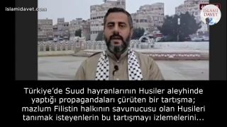 Türkiye’de Suud hayranlarının Husiler aleyhinde yaptığı propagandaları çürüten bir tartışma; mazlum Filistin halkının savunucusu olan Husileri tanımak isteyenlerin bu tartışmayı izlemelerini tavsiye ediyoruz. 5