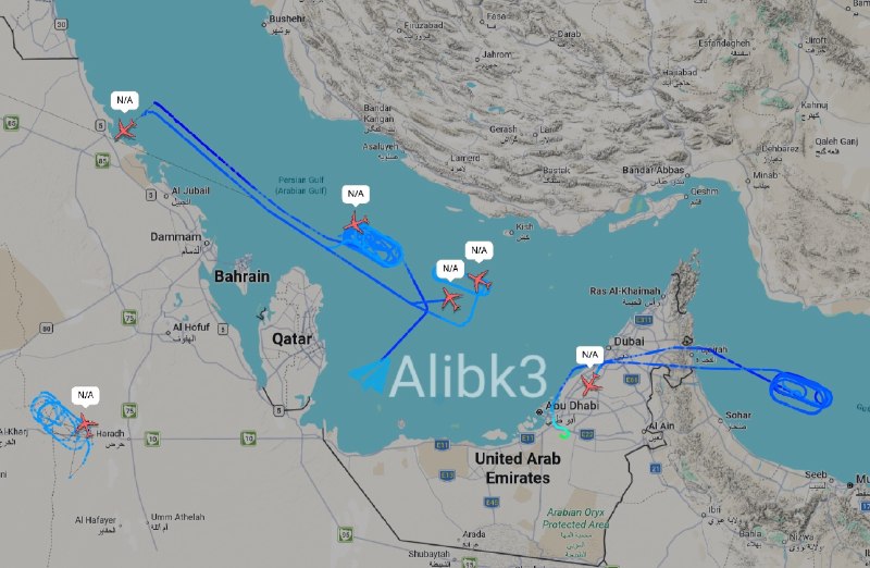 Orta Doğu üzerinde altı adet Amerikan KC-135R yakıt ikmal uçağı uçuyor.