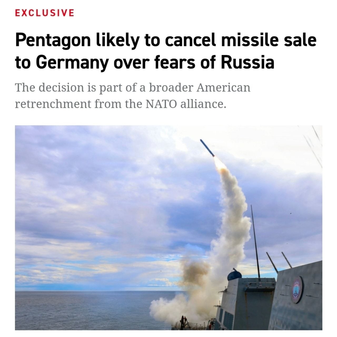 Pentagon muhtemelen Almanya'daki Tomahawk füzelerinin konuşlandırılmasını iptal edecek