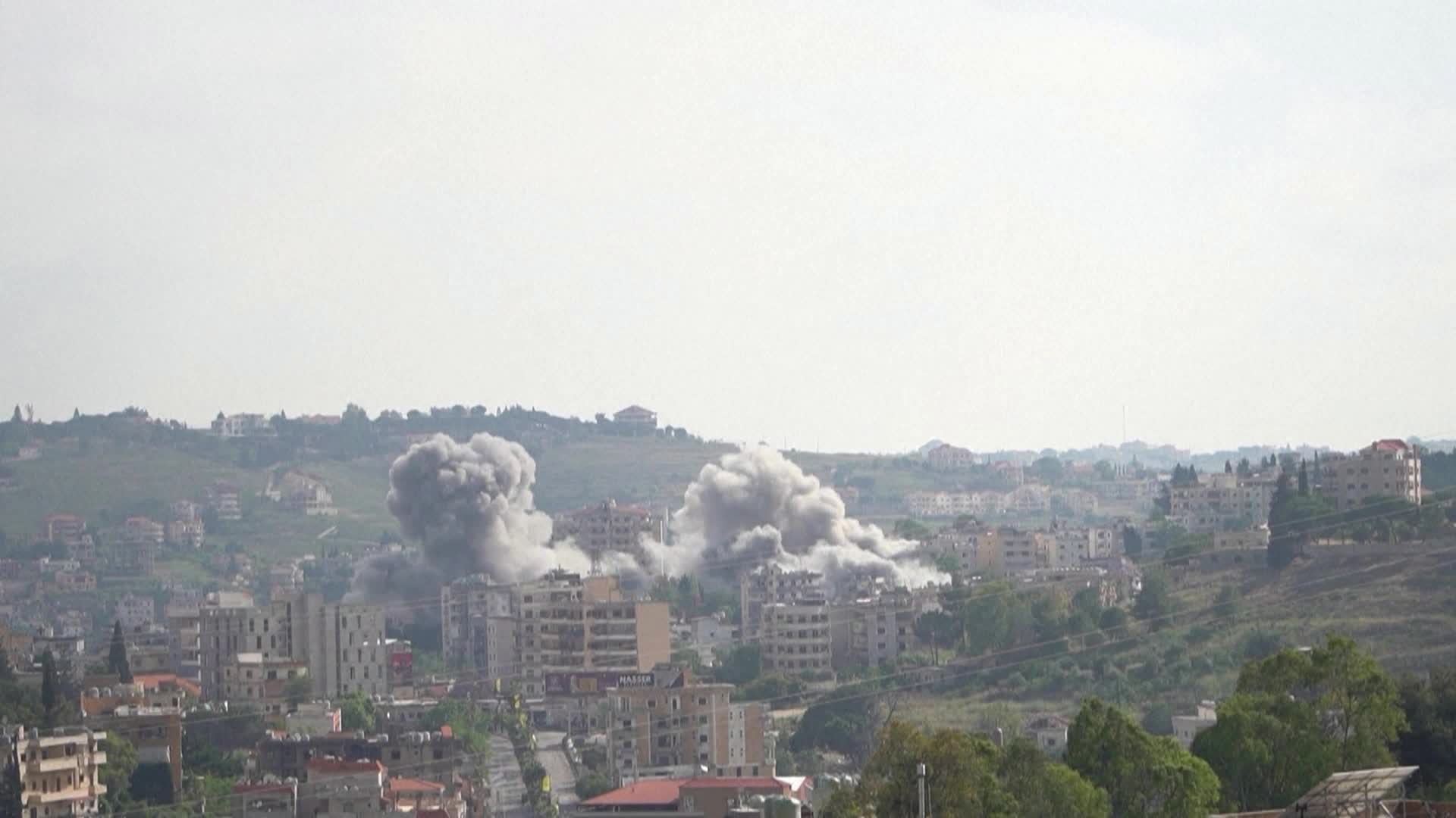 İsrail düşmanının Lübnan güneyindeki Nabatiye'ye hava ve topçu saldırıları