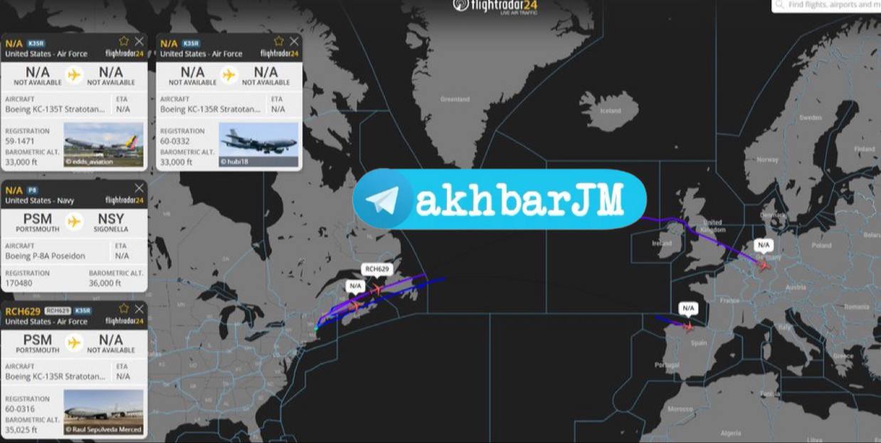 Daha fazla Amerikan KC-135R/T yakıt ikmal uçağı, işgal altındaki topraklardaki üslere doğru hareket ediyor.