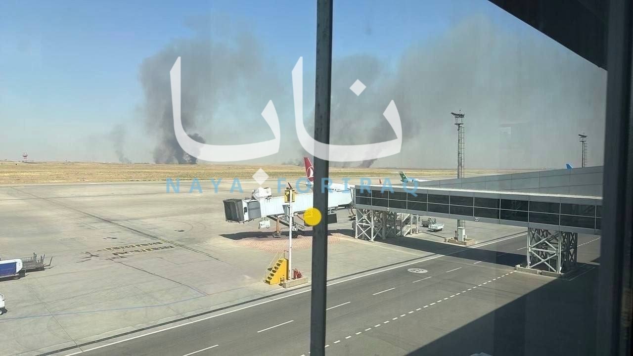 Hedef alınan Erbil Uluslararası Havaalanı'nın içinden bir görüntü