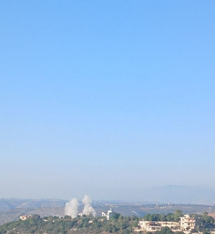 Lübnan'ın güneyindeki Kantara'da Siyonistlerin bombalaması