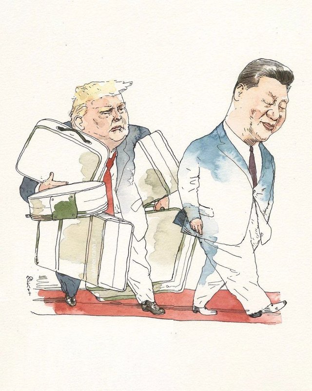 New Yorker dergisi Trump ile Çin Devlet Başkanı’nın görüşmesini karikatürleştirdi
