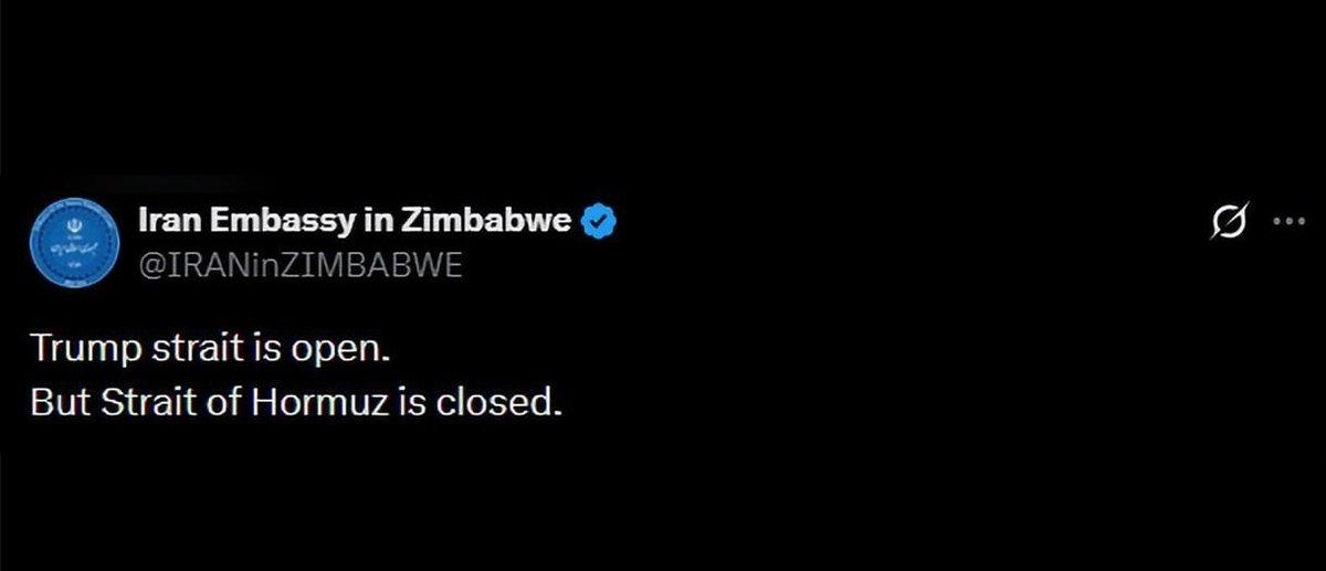 İran’ın Zimbabve Büyükelçiliği: Trump Boğazı açık, Hürmüz Boğazı kapalı