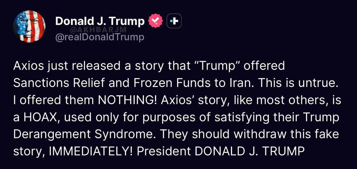 Trump: İran’a yaptırım indirimi teklif ettiğim yönündeki Axios haberi yalandır