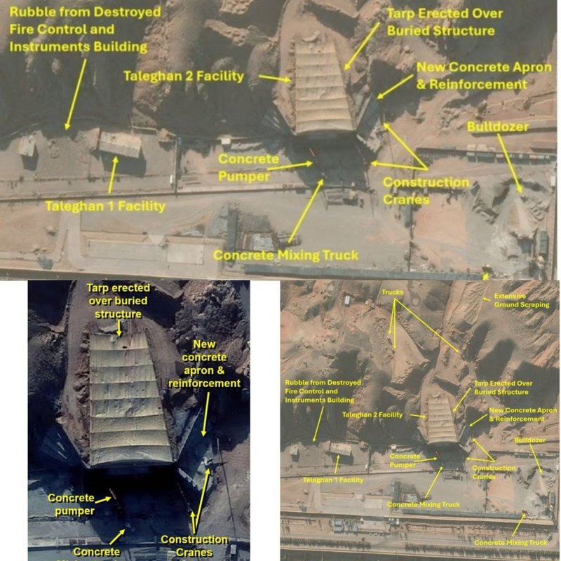 İran’ın Taleghan 2 Tesisinde Hızlı Yeniden İnşa Çalışması Sürüyor