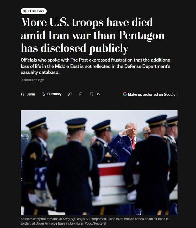Washington Post: ABD, İran saldırılarındaki asker kayıplarını gizledi