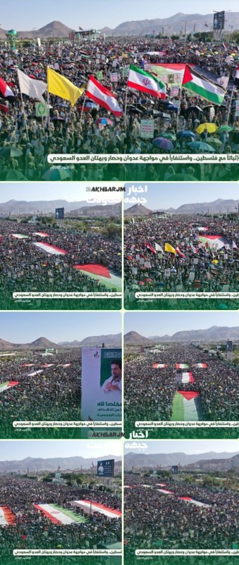 Milyonlarca Yemenli Sana’daki Sebin Meydanı’nda Filistin’e destek verdi