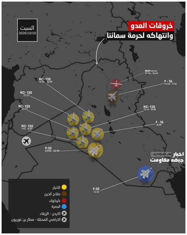 Irak İslami Direnişi, ABD ve Siyonist Rejim Uçaklarını İzliyor